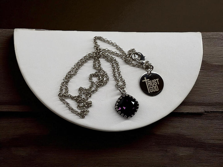 [PRE-ORDER] Wear His Reflection Antique-Wrapped Crystal Pendant - Trust God Charm [SHIPS IN 1-2 WEEKS]