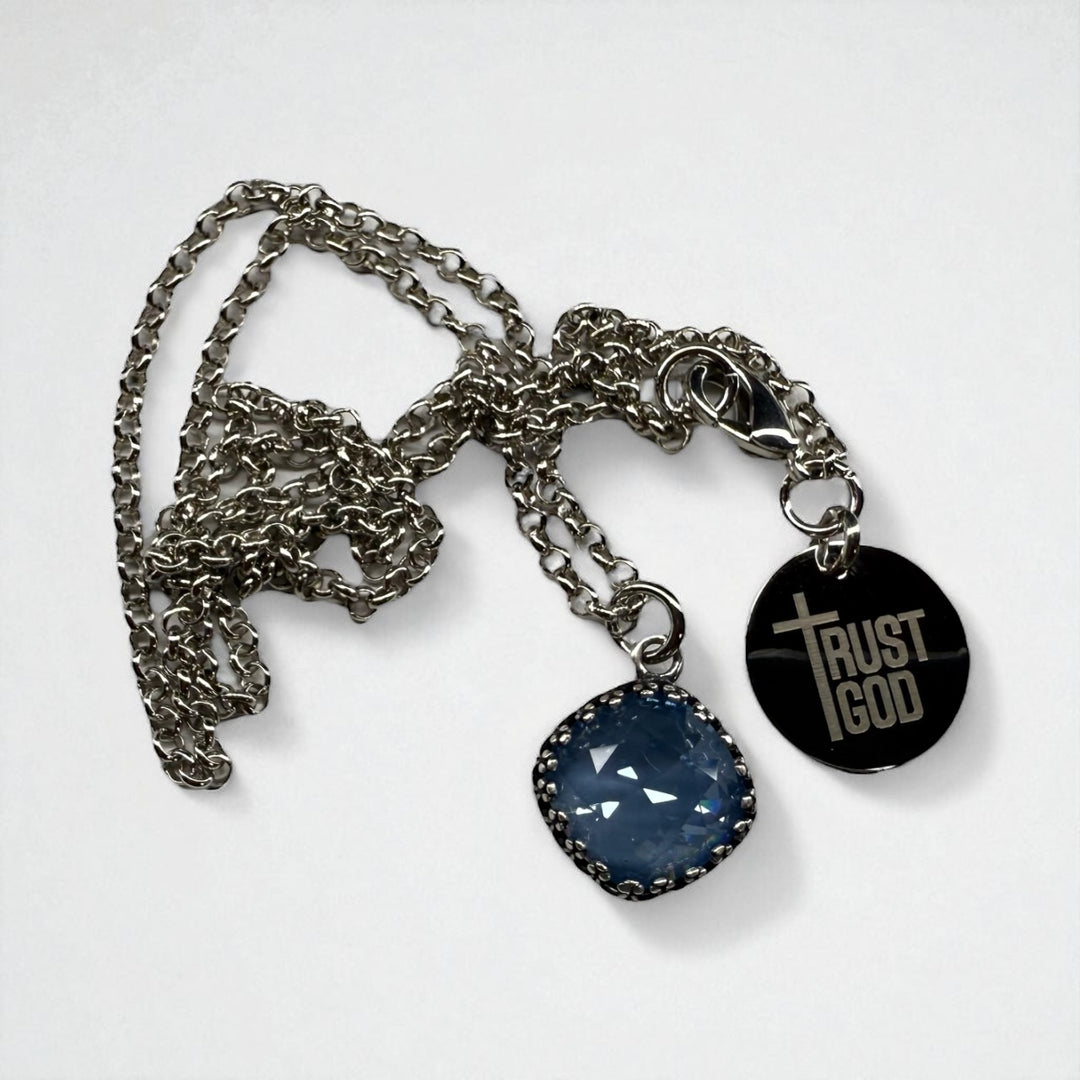 [PRE-ORDER] Wear His Reflection Antique-Wrapped Crystal Pendant - Trust God Charm [SHIPS IN 1-2 WEEKS]