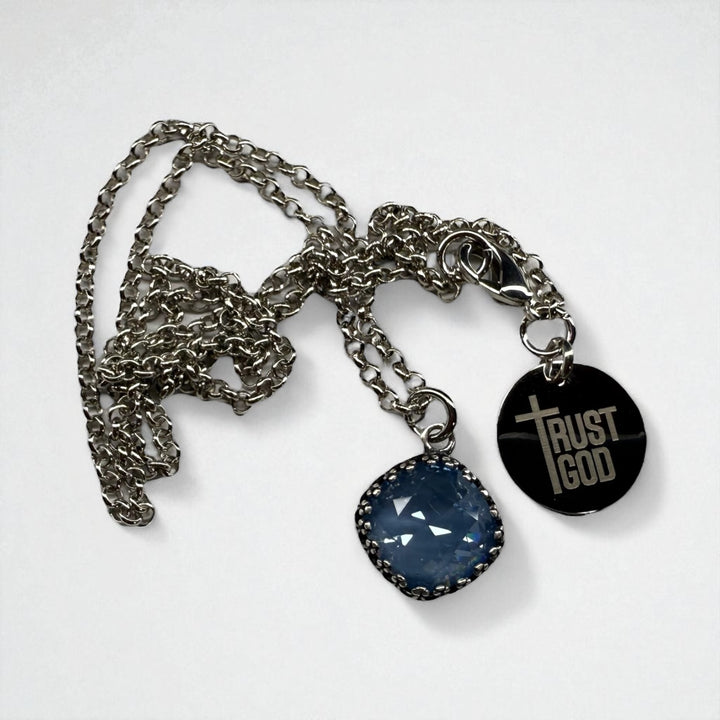 [PRE-ORDER] Wear His Reflection Antique-Wrapped Crystal Pendant - Trust God Charm [SHIPS IN 1-2 WEEKS]