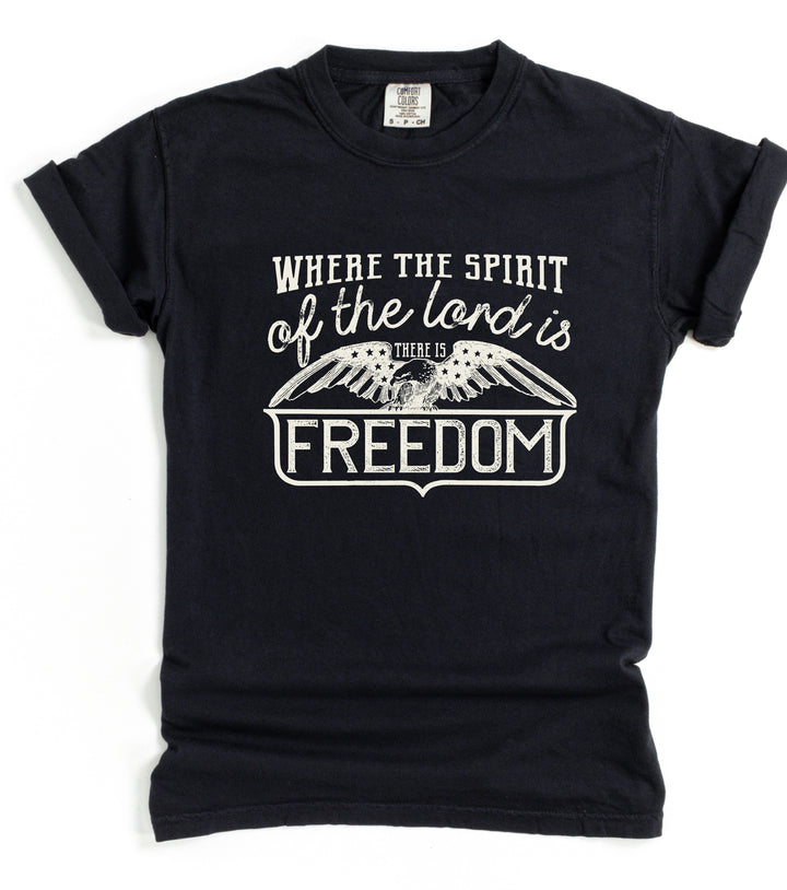Where The Spirit Of The Lord Is, There Is Freedom - Premium Unisex Heavyweight Crew-Neck T-shirt