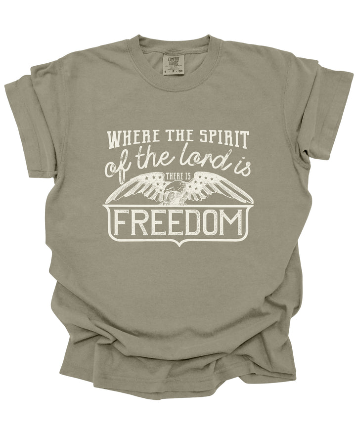 Where The Spirit Of The Lord Is, There Is Freedom - Premium Unisex Heavyweight Crew-Neck T-shirt