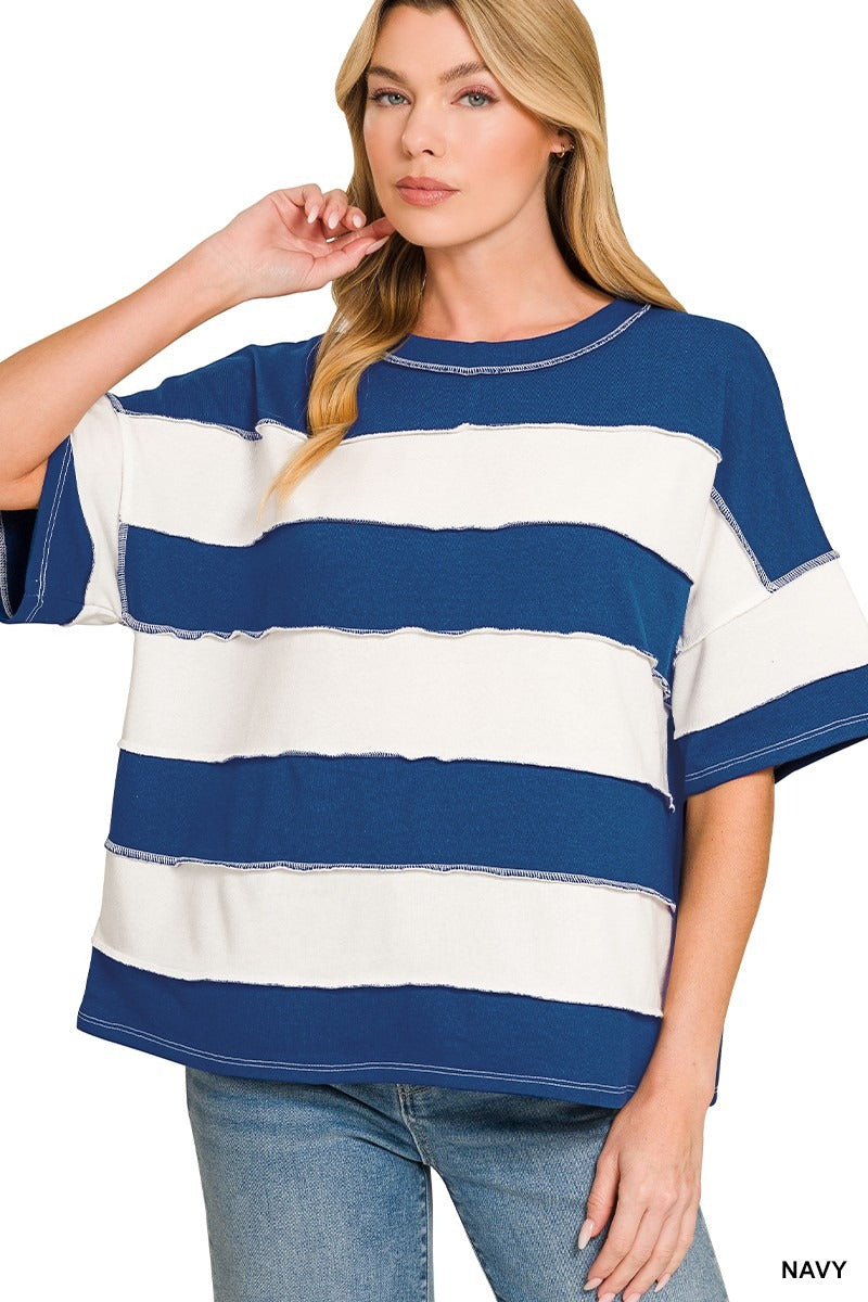 Off Duty Essential French Terry Striped Top   Shirts & Tops Joy & Country