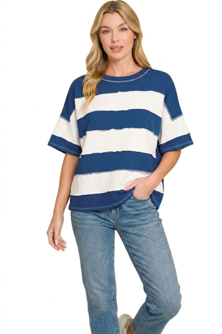 Off Duty Essential French Terry Striped Top   Shirts & Tops Joy & Country