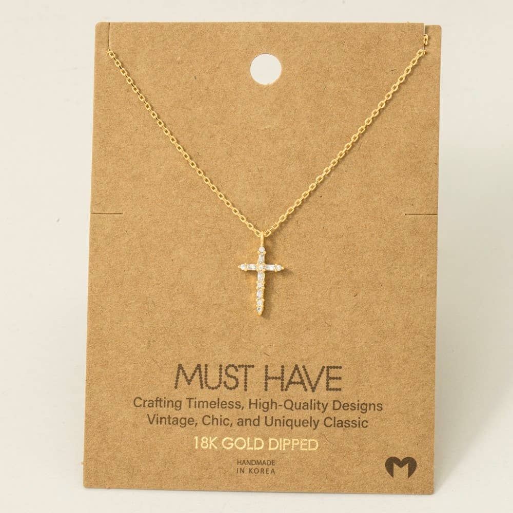 Shine Bright Petite Cross Pendant Necklace