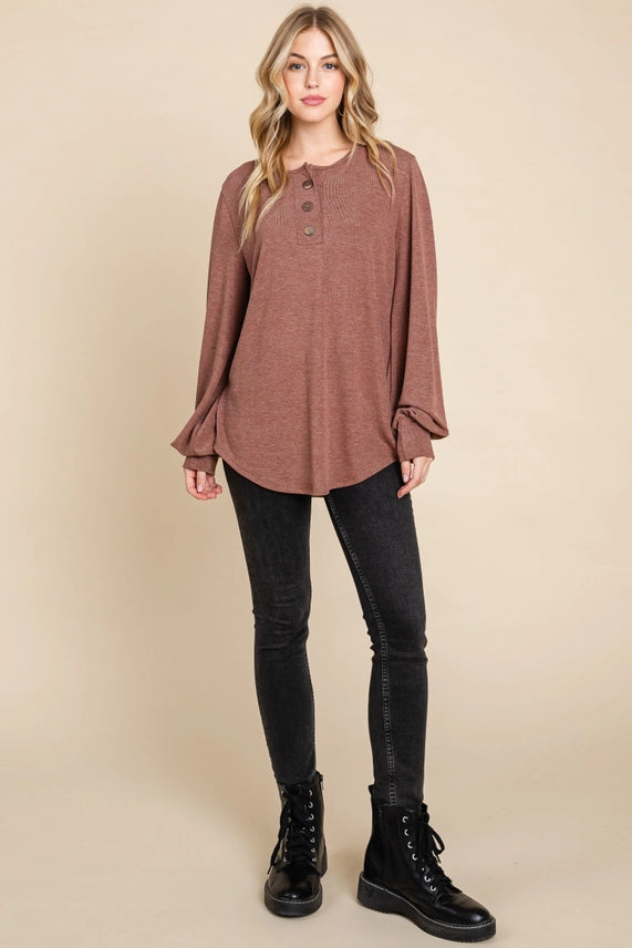 Joy Comes In The Morning - Balloon-Sleeve Top