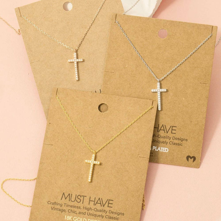 Made For More Pave Cross Necklace