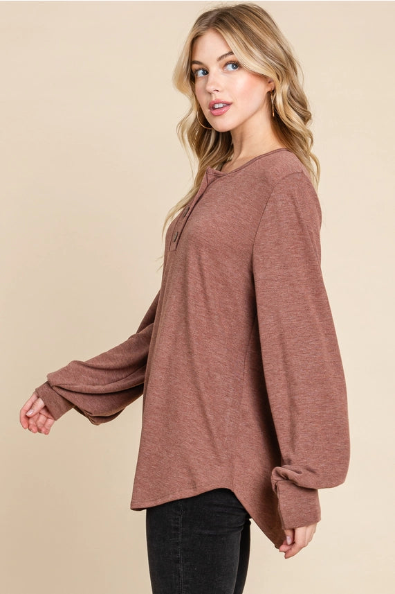 Joy Comes In The Morning - Balloon-Sleeve Top