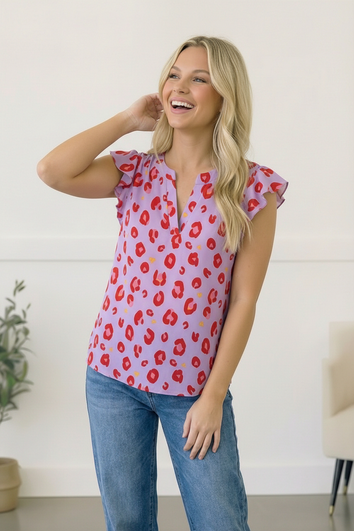 Wild Berry Ruffles Blouse    Joy & Country