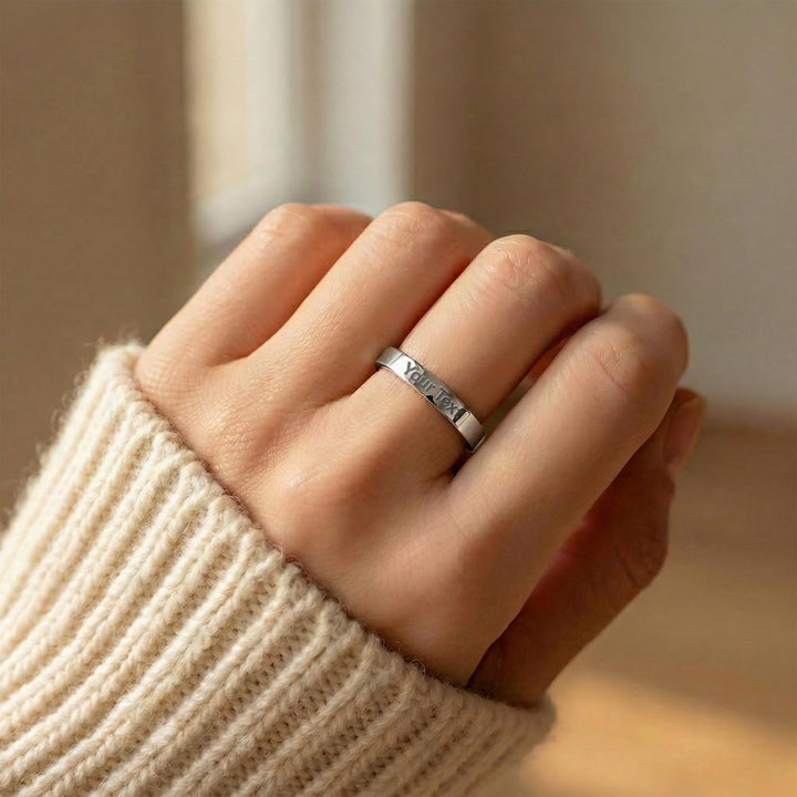 Personalized Engraved Message Ring (Stainless Steel)