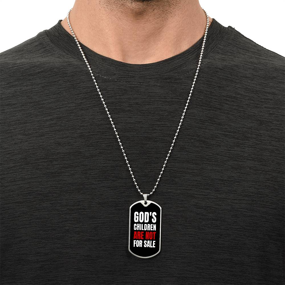 God's Children Are NOT For Sale - Military-Style Dog Tag Necklace - Engravable   Necklaces Joy & Country