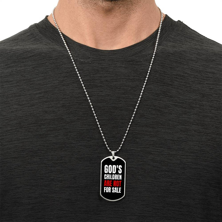 God's Children Are NOT For Sale - Military-Style Dog Tag Necklace - Engravable   Necklaces Joy & Country
