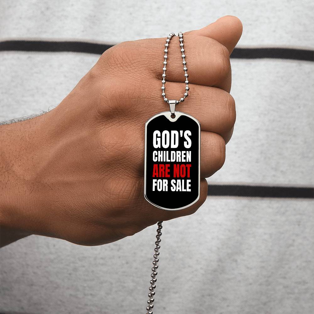 God's Children Are NOT For Sale - Military-Style Dog Tag Necklace - Engravable   Necklaces Joy & Country