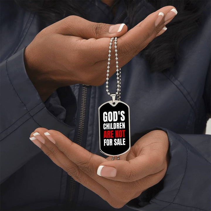 God's Children Are NOT For Sale - Military-Style Dog Tag Necklace - Engravable   Necklaces Joy & Country
