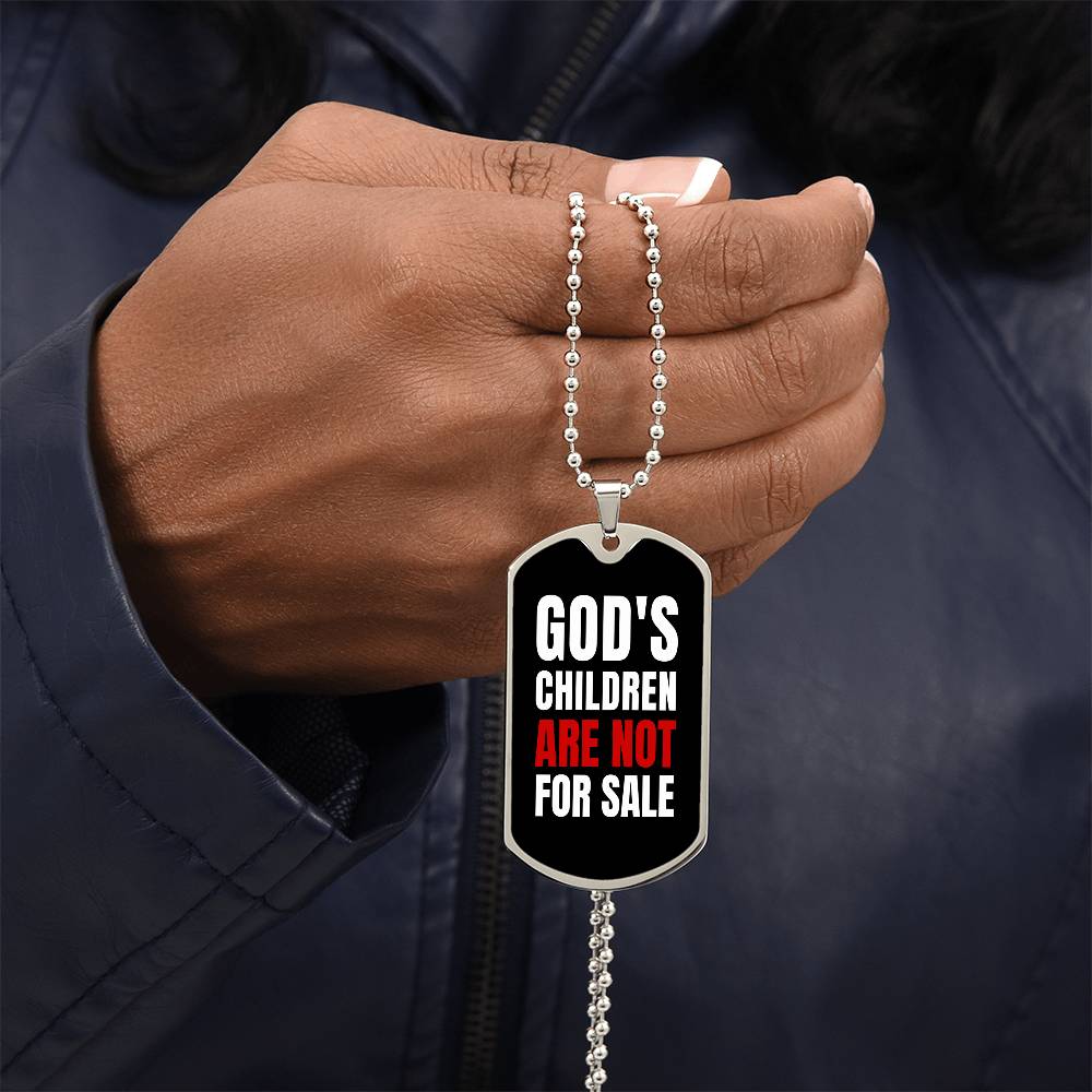 God's Children Are NOT For Sale - Military-Style Dog Tag Necklace - Engravable   Necklaces Joy & Country