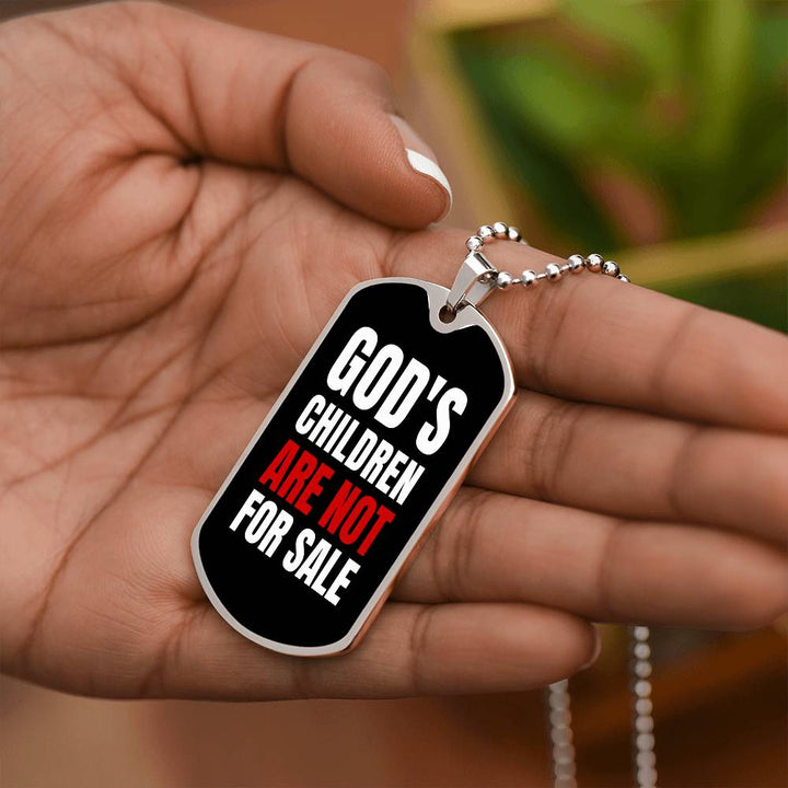 God's Children Are NOT For Sale - Military-Style Dog Tag Necklace - Engravable   Necklaces Joy & Country