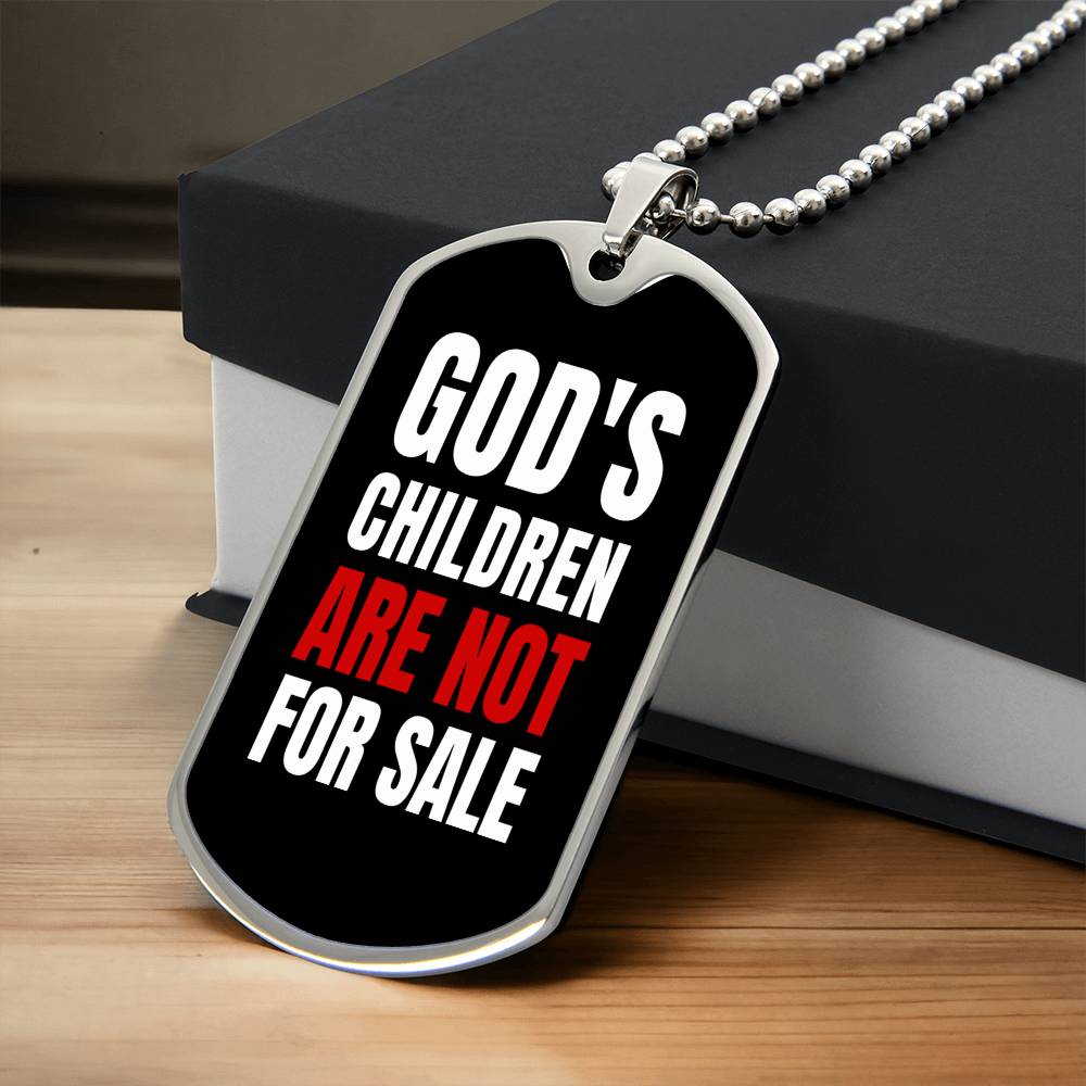 God's Children Are NOT For Sale - Military-Style Dog Tag Necklace - Engravable   Necklaces Joy & Country