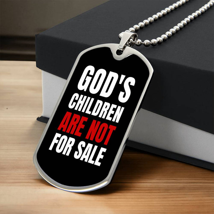 God's Children Are NOT For Sale - Military-Style Dog Tag Necklace - Engravable   Necklaces Joy & Country