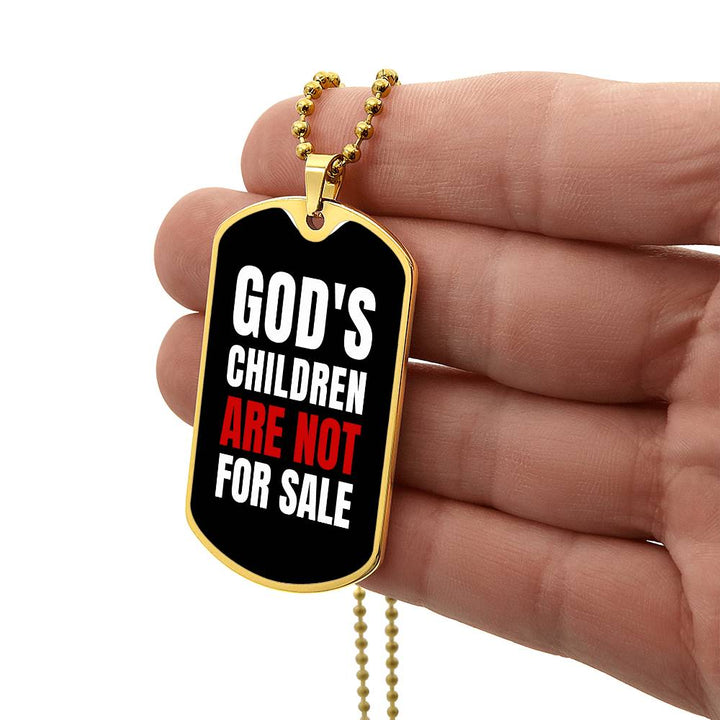 God's Children Are NOT For Sale - Military-Style Dog Tag Necklace - Engravable   Necklaces Joy & Country
