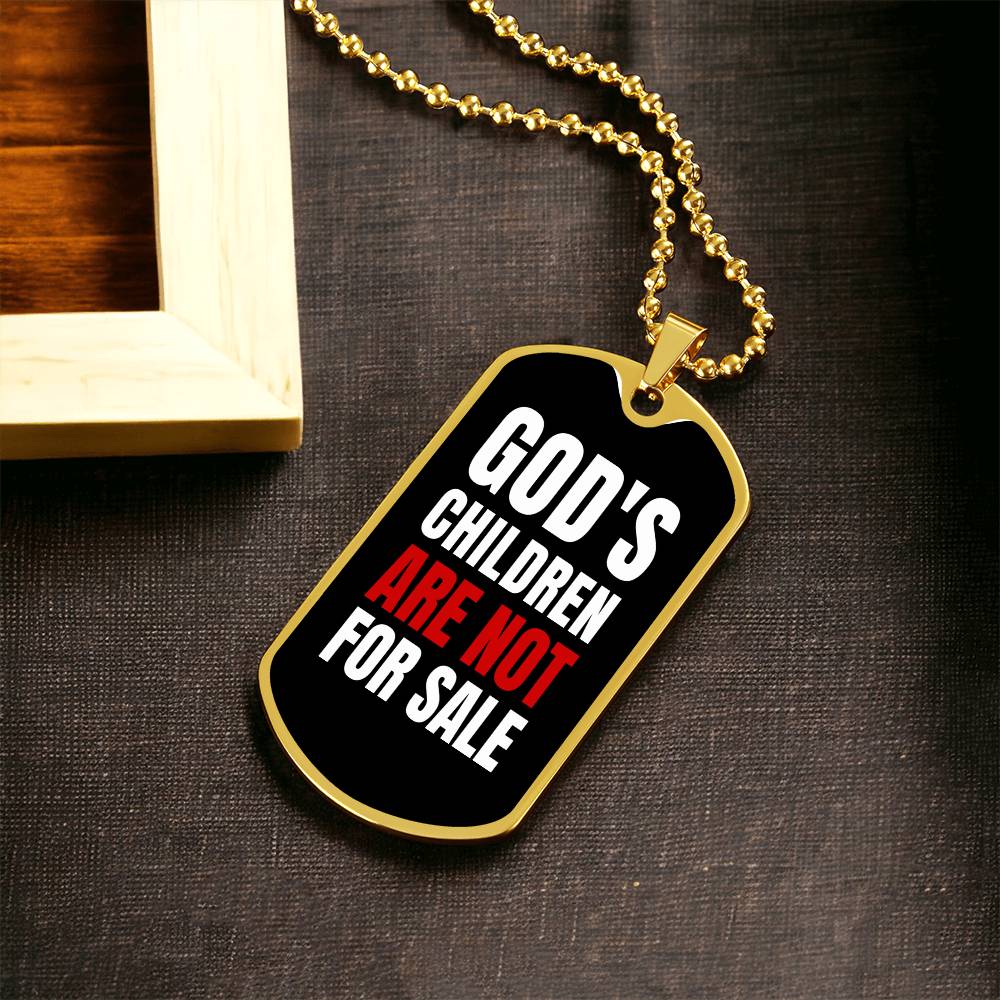 God's Children Are NOT For Sale - Military-Style Dog Tag Necklace - Engravable   Necklaces Joy & Country