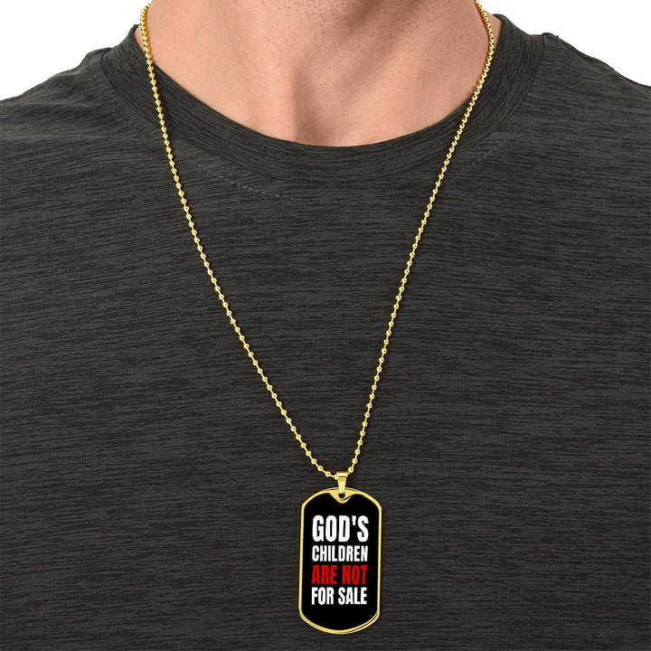 God's Children Are NOT For Sale - Military-Style Dog Tag Necklace - Engravable   Necklaces Joy & Country