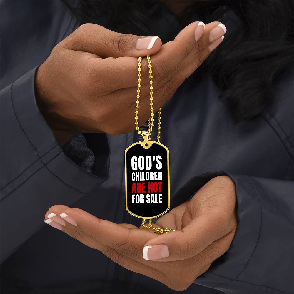 God's Children Are NOT For Sale - Military-Style Dog Tag Necklace - Engravable   Necklaces Joy & Country