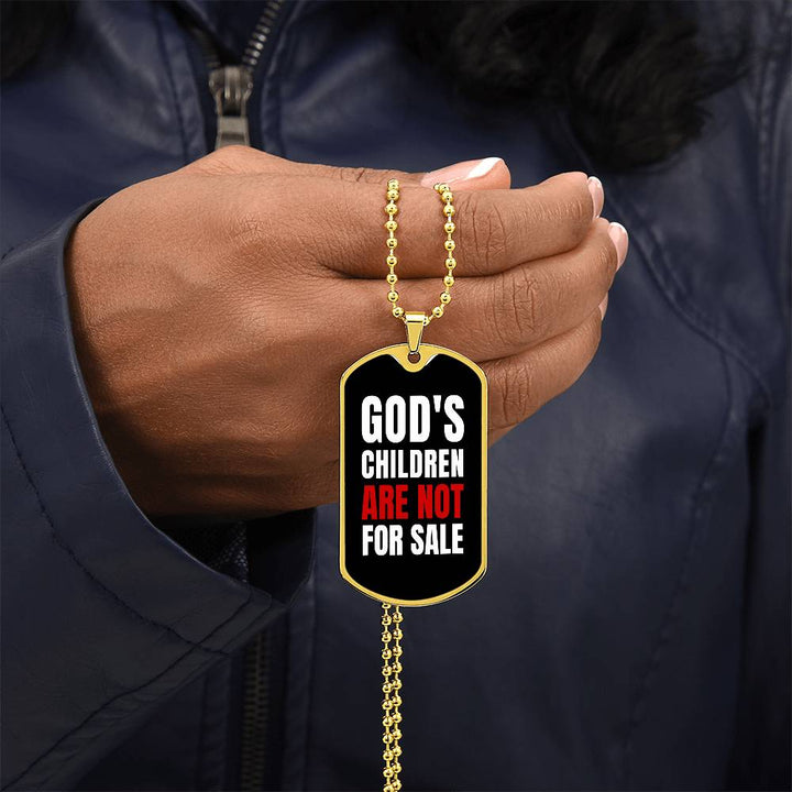 God's Children Are NOT For Sale - Military-Style Dog Tag Necklace - Engravable   Necklaces Joy & Country