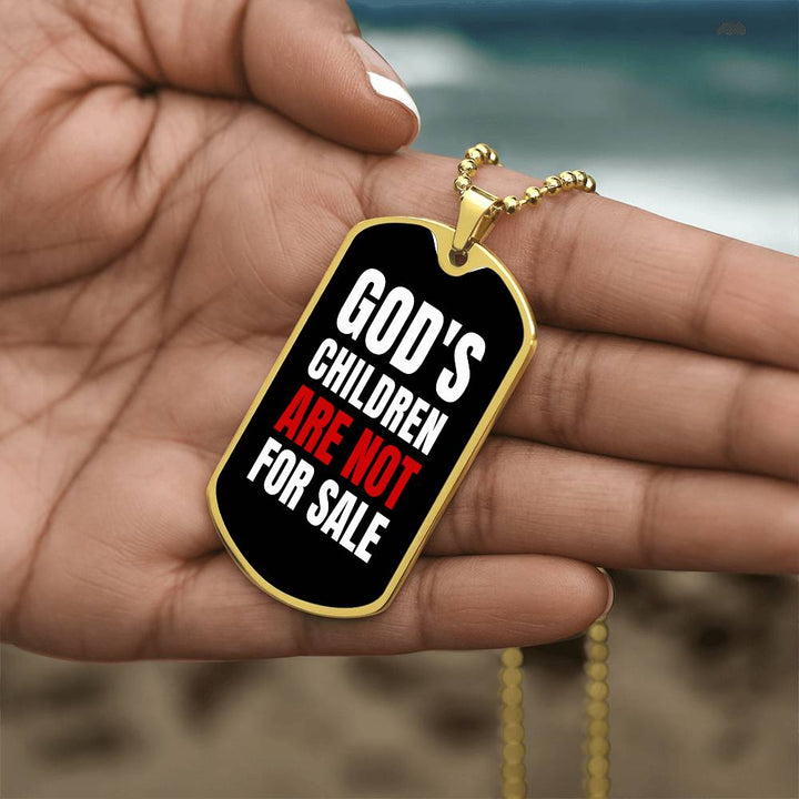 God's Children Are NOT For Sale - Military-Style Dog Tag Necklace - Engravable   Necklaces Joy & Country