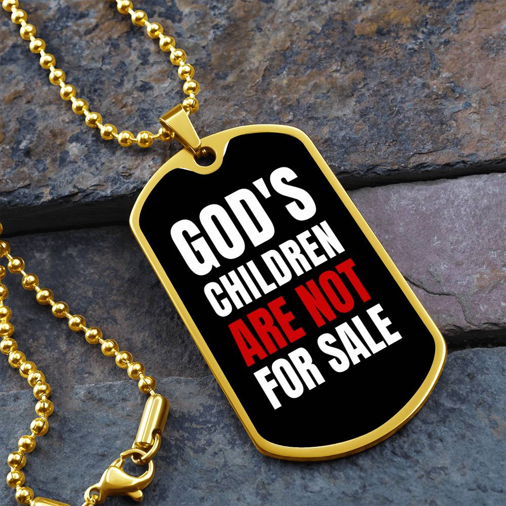 God's Children Are NOT For Sale - Military-Style Dog Tag Necklace - Engravable   Necklaces Joy & Country