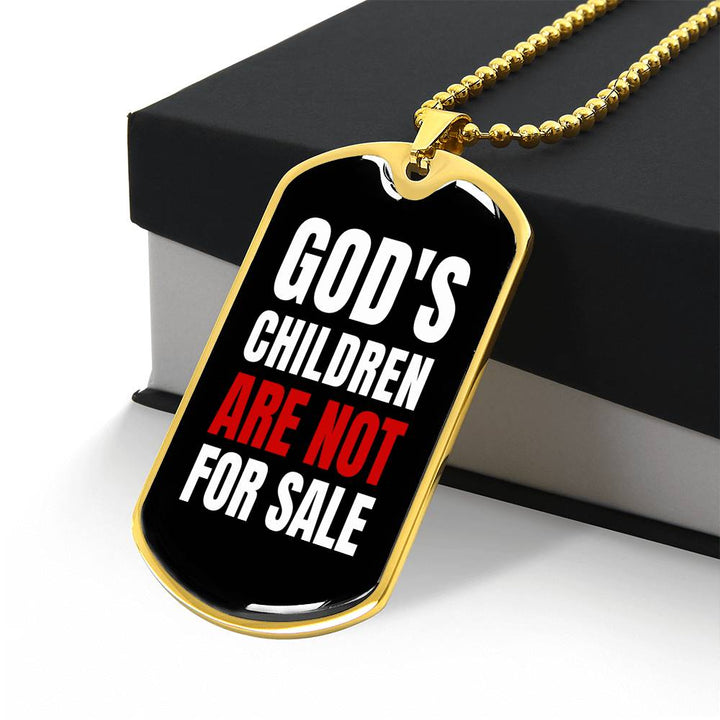 God's Children Are NOT For Sale - Military-Style Dog Tag Necklace - Engravable   Necklaces Joy & Country