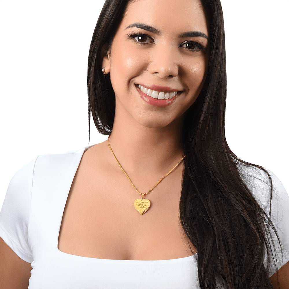 Trust In The Lord - Stainless Steel Heart Necklace - Engravable   Necklaces Joy & Country