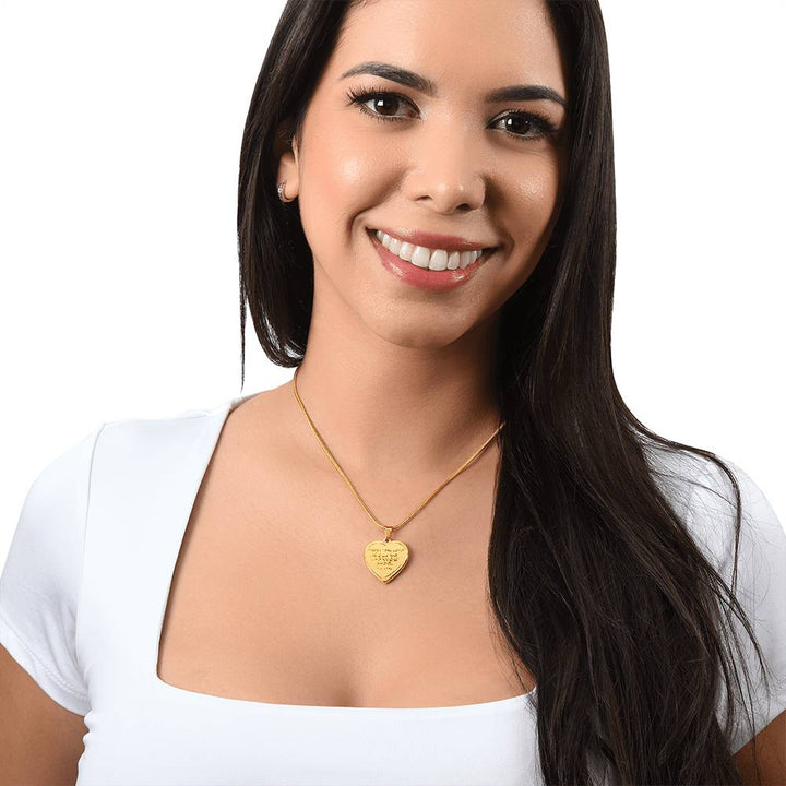 Trust In The Lord - Stainless Steel Heart Necklace - Engravable   Necklaces Joy & Country