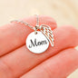 Mom I'll Hold You In My Heart - Stainless Steel Memorial Necklace With Angel Wing - Joy & Country