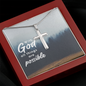 With God All Things Are Possible - Stainless Steel Cross Necklace - Joy & Country
