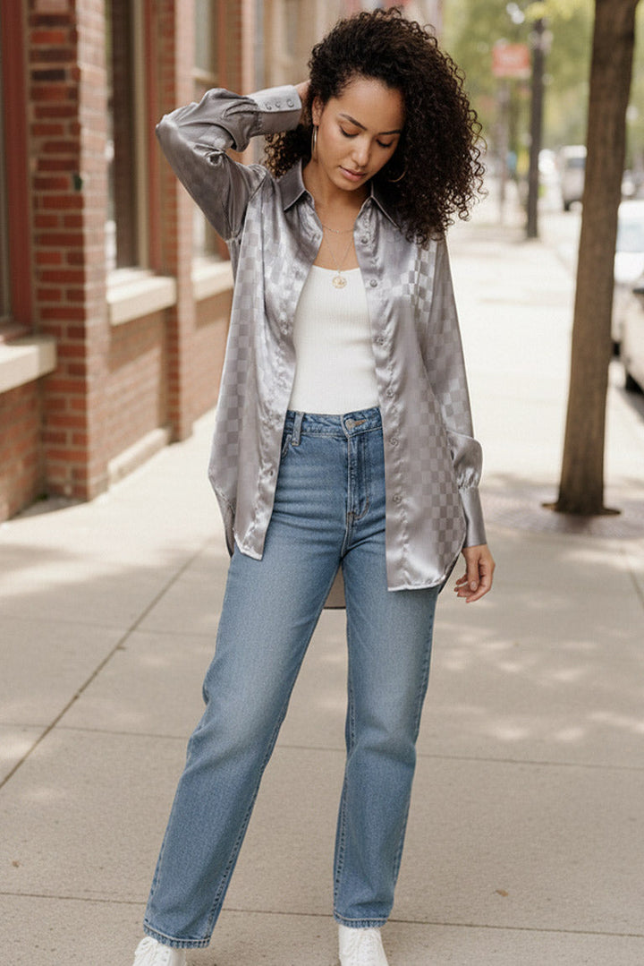 Downtown Glow Checkered Top    Joy & Country