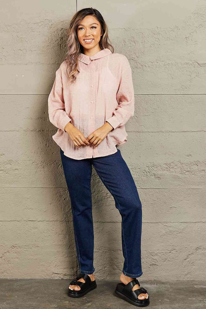[FINAL SALE] Something Simple Lightweight Button-Down Top