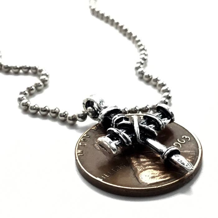 Petite Nail Cross Necklace