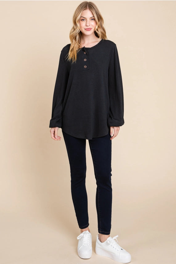 Joy Comes In The Morning - Balloon-Sleeve Top