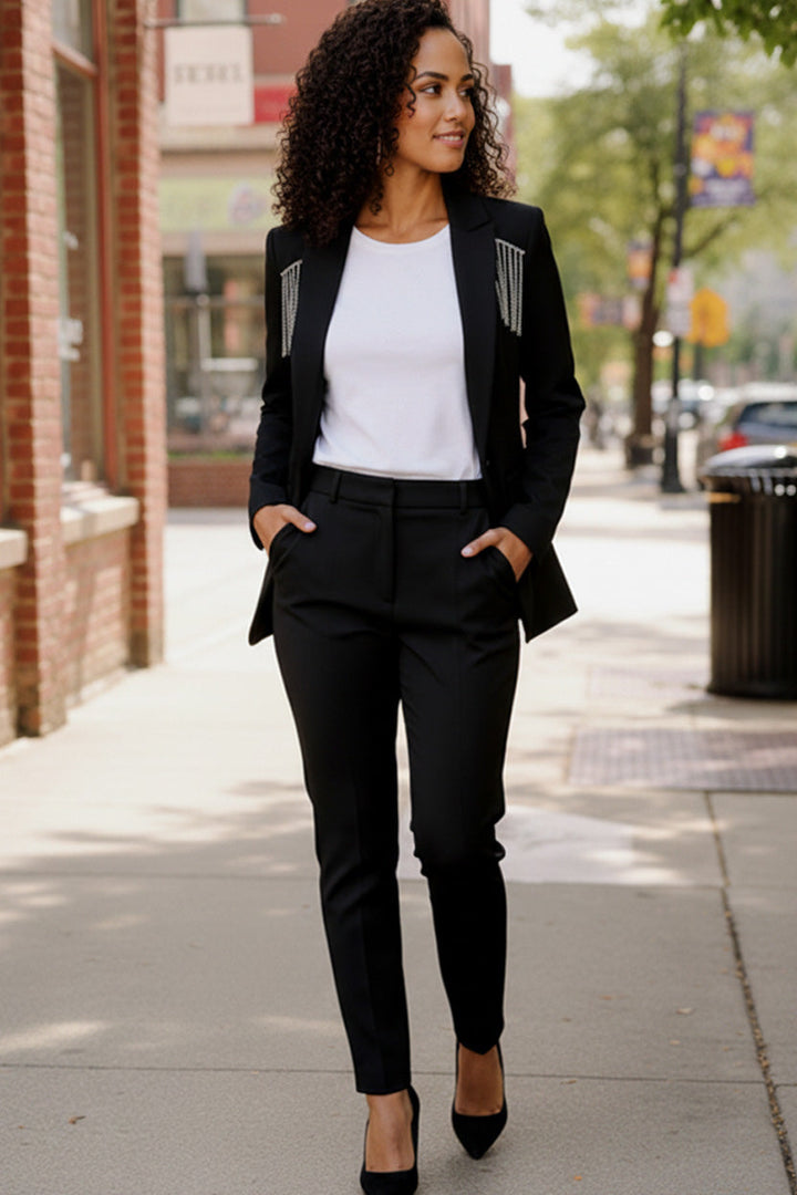 Holiday Glam Tassel Blazer    Joy & Country
