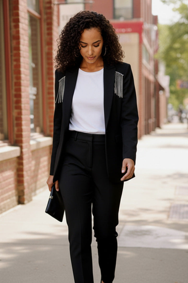 Holiday Glam Tassel Blazer    Joy & Country
