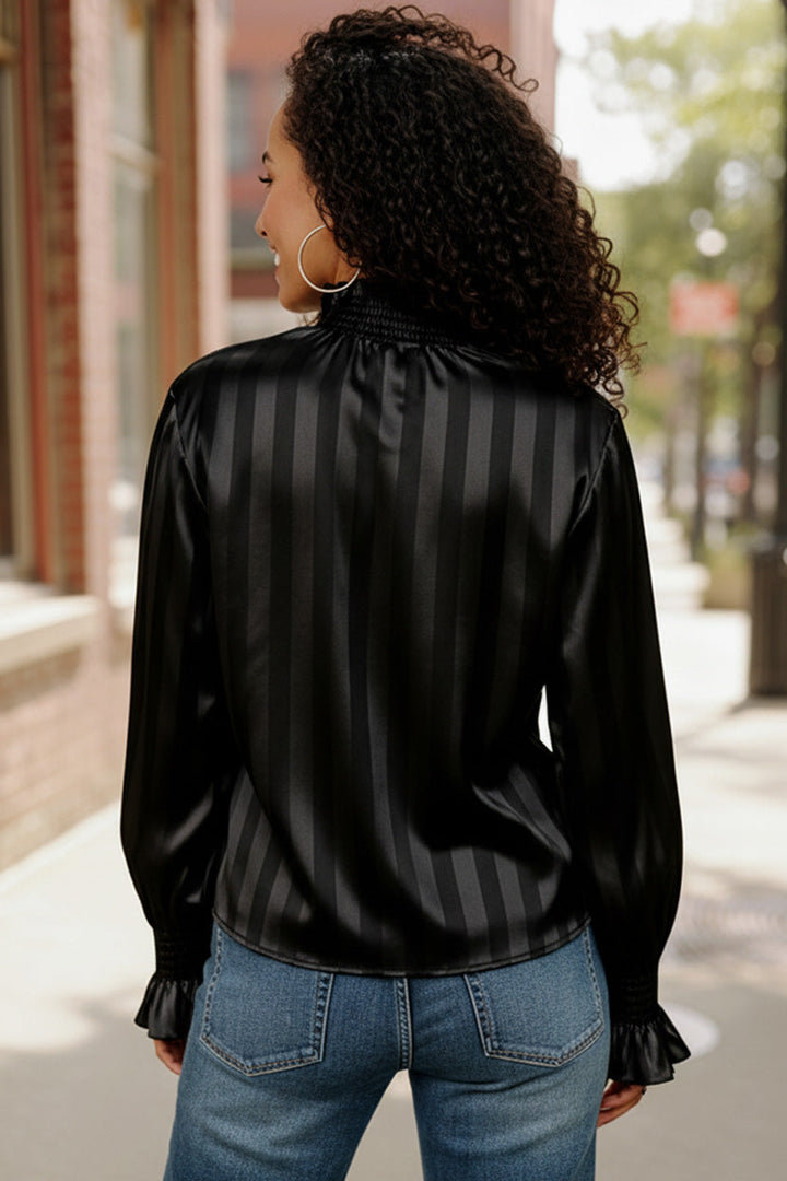 The Satin Scene High Neck Blouse    Joy & Country