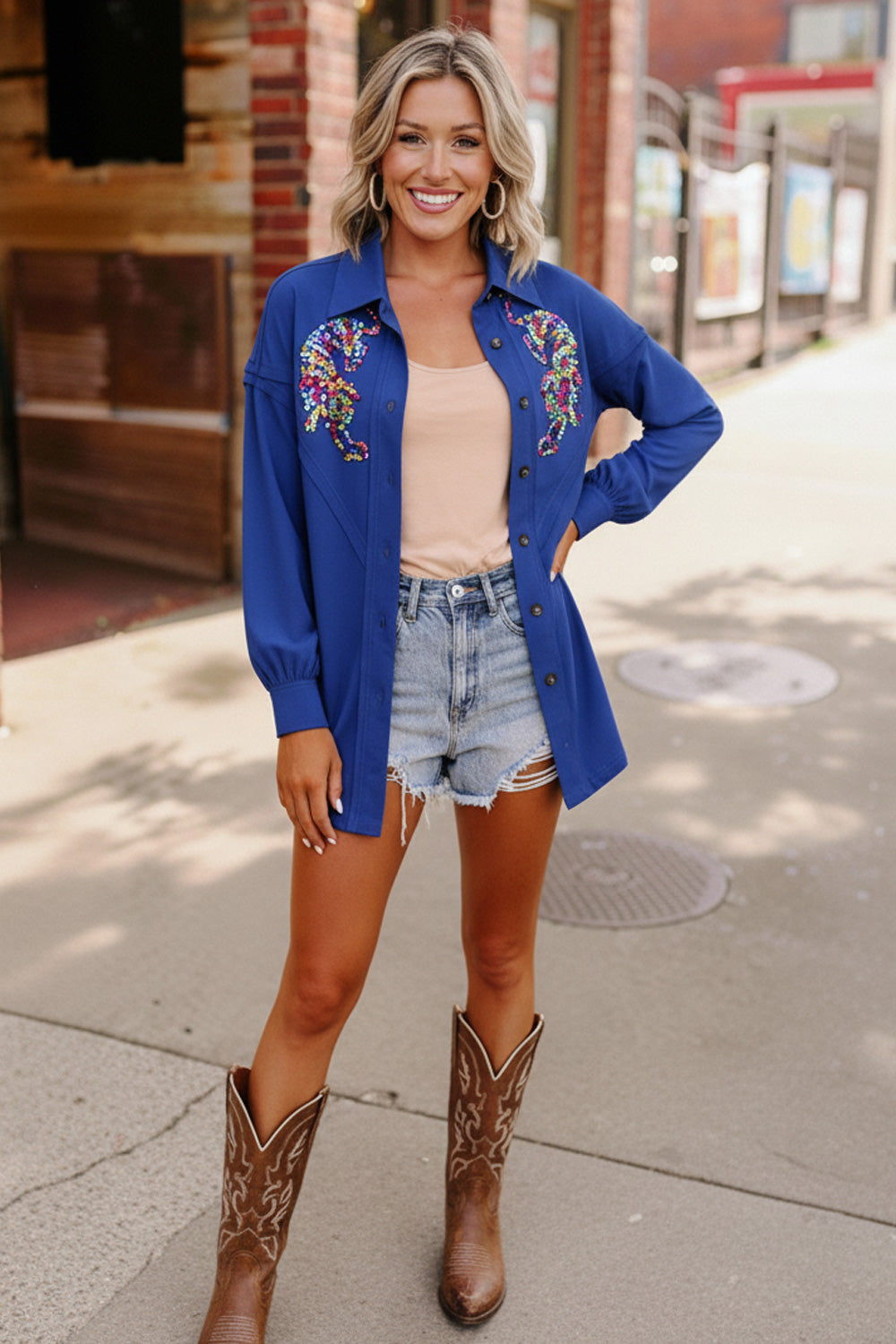 Roaring Good Times Button Down Top    Joy & Country