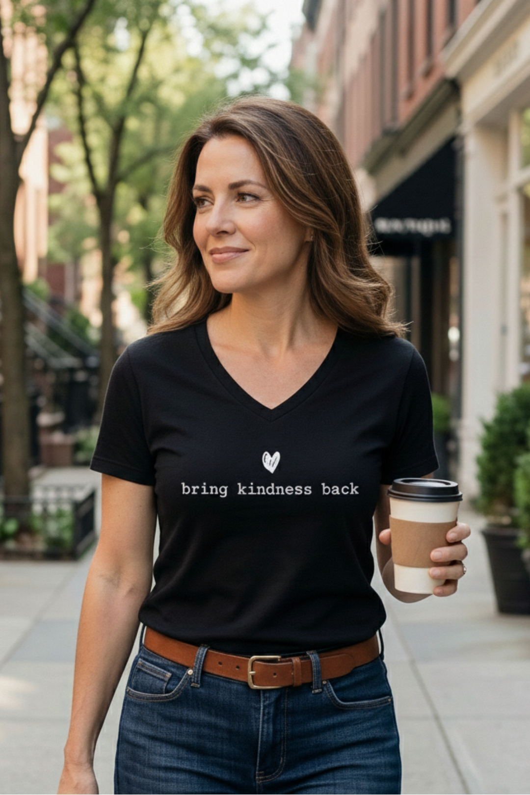 Bring Kindness Back - Unisex V-Neck Tee   V-neck Joy & Country
