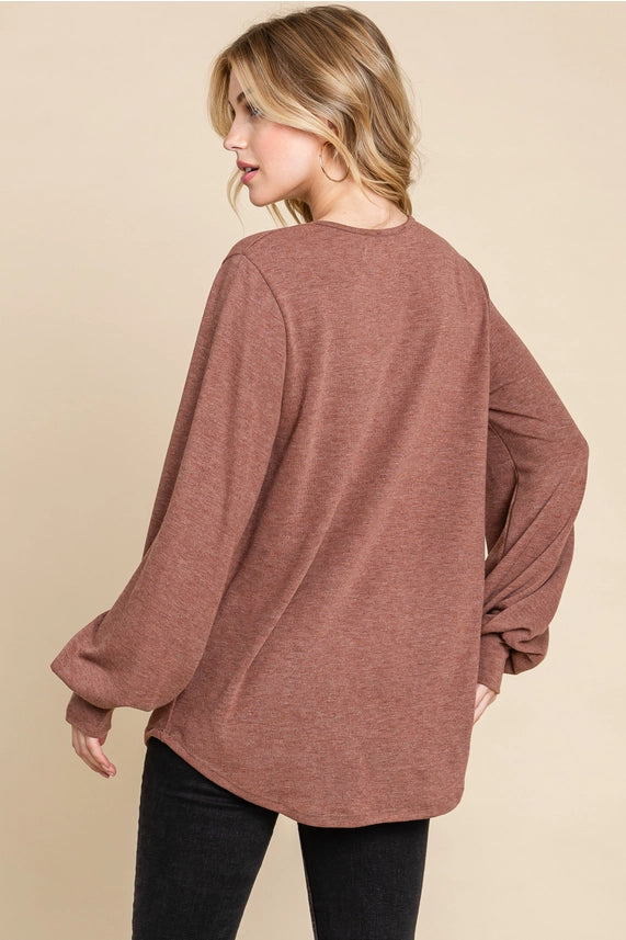 Joy Comes In The Morning - Balloon-Sleeve Top