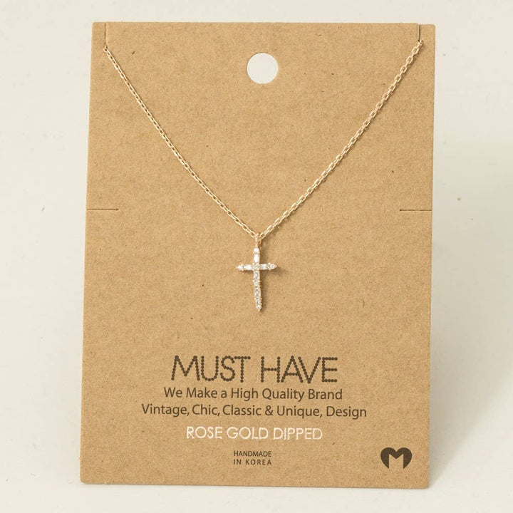 Shine Bright Petite Cross Pendant Necklace