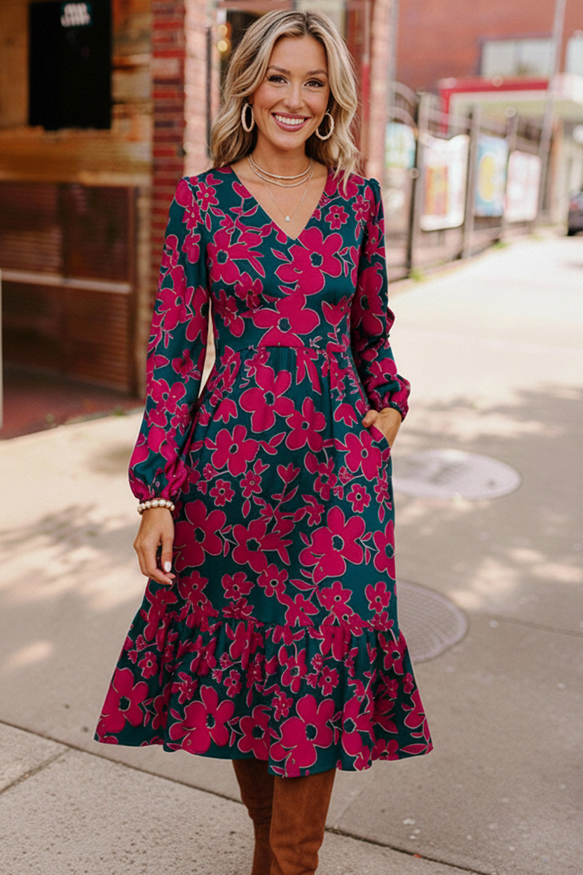 Everyone to the Dance Floor Teal Midi Dress    Joy & Country