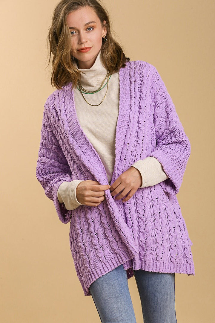 Lilac Beauty Cable-Knit Cardigan - Joy & Country