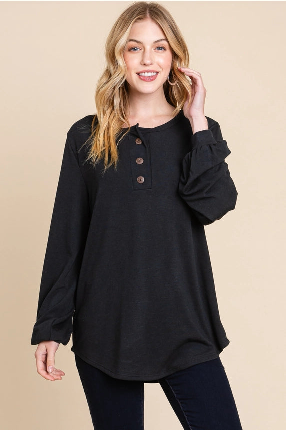 Joy Comes In The Morning - Balloon-Sleeve Top