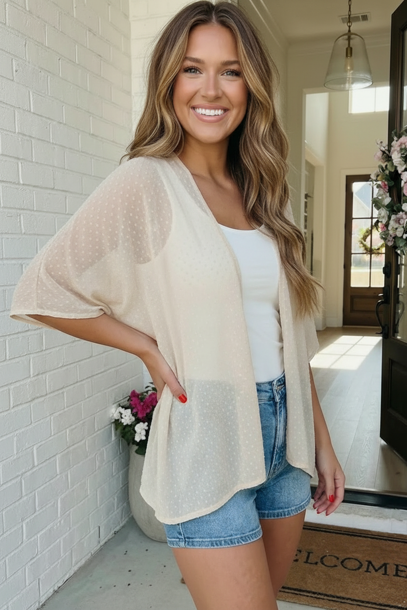 Blush Dotted Darling Kimono Cardigan    Joy & Country