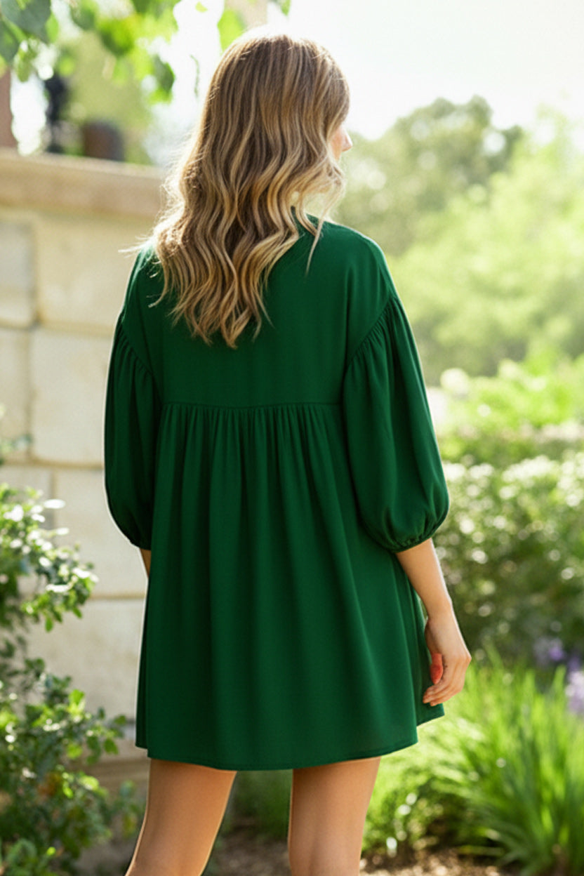Green with Envy Crepe Smocked Dress    Joy & Country