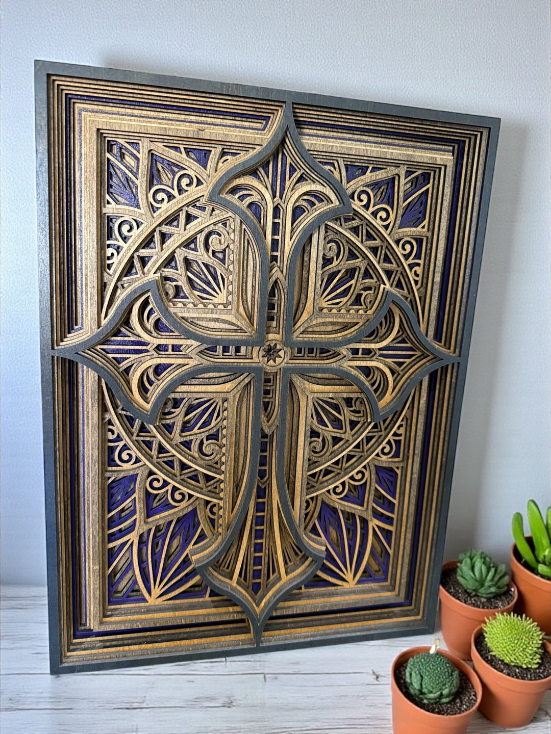 [PRE-ORDER] Handmade 3D 8-Layer Wooden Cross | Made in the USA [SHIPS IN 3-4 WEEKS]   Home Decor Joy & Country